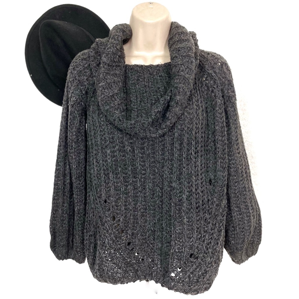 NWT Fabrik Dark Gray Cowl Neck Sweater Sz S|M